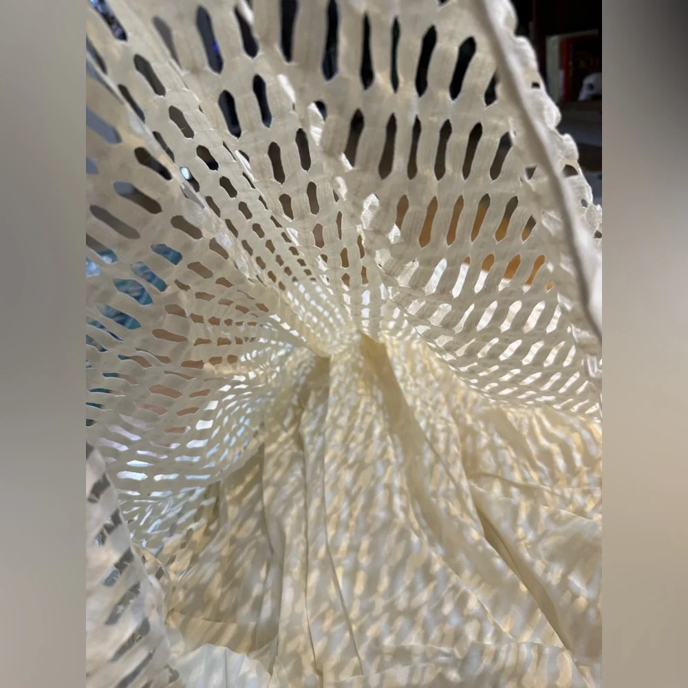π€ Banana Republic Open Weave Midi Skirt β Ivory / Off-White (Size 2) β NWT π€ - Picture 3 of 7